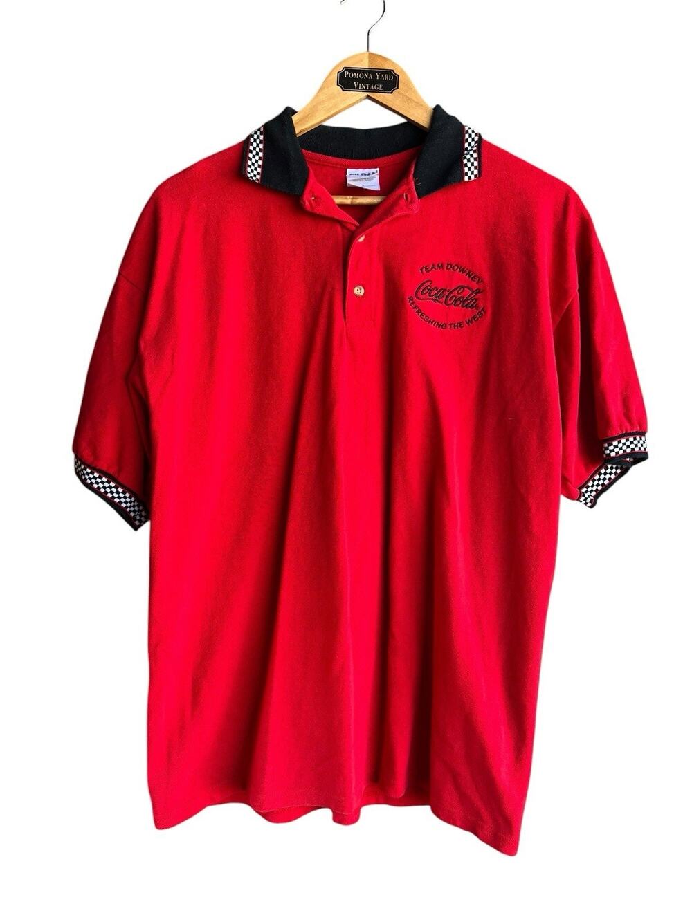 COCA-COLA Merchandiser Employee Uniform Polo Shirt Red Size LARGE